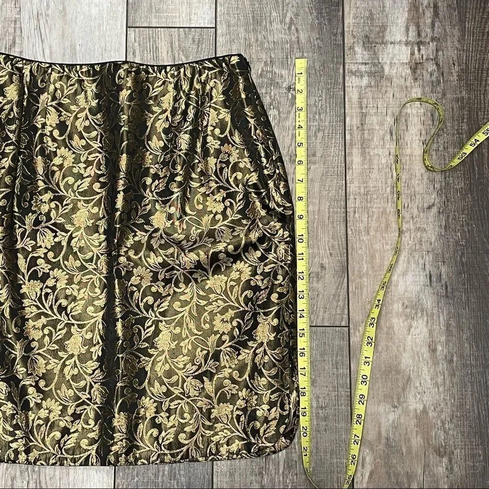 Vintage Gantos Brocade Black and Gold Skirt Size 10